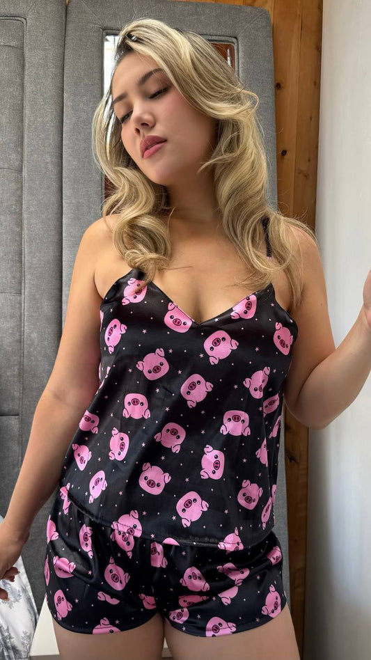 SHORT Y TIRAS ESTAMPADA LINDA- CERDITOS