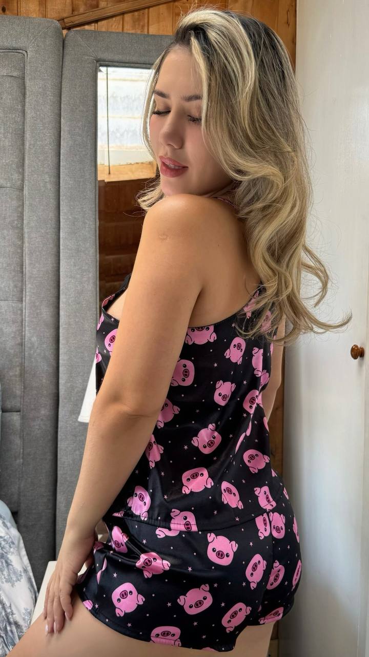 SHORT Y TIRAS ESTAMPADA LINDA- CERDITOS