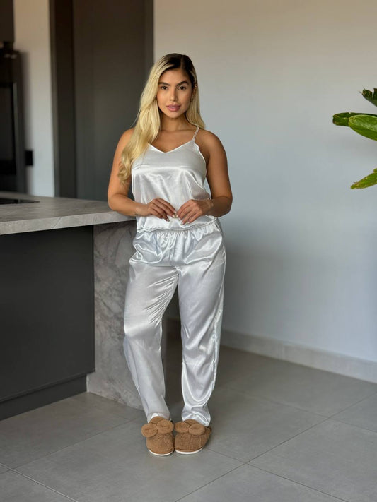 PANTALON Y BLUSA TIRAS SUTIL- BEIGE